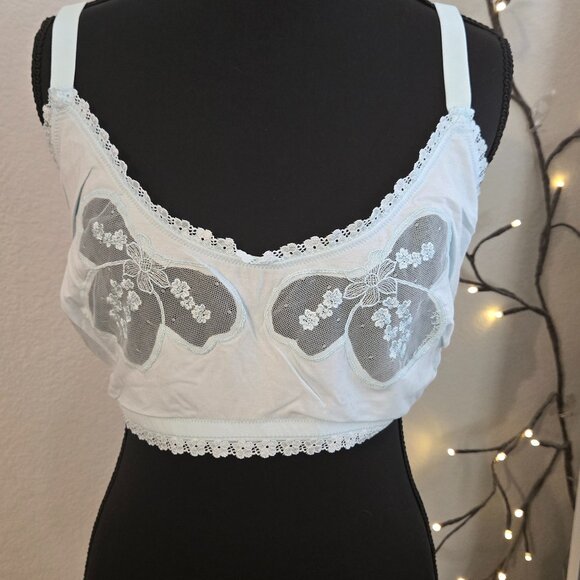Savage X Fenty Other - BNWT Savage X Fenty Bralette A Peek Behind the Lace Curvy - Seashell Blue 3x